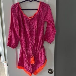 Pink and Orange Romper with Tassels